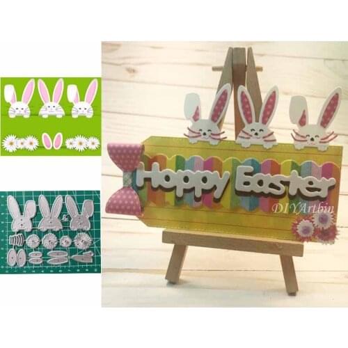 3Pcs Bunny Dies scrapbooking new arrival 2020 photo album Decorative Embossing DIY Paper stencils for decorCards