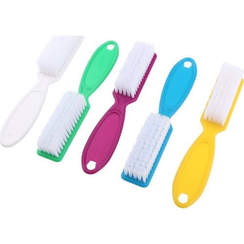 5PCS Long Handle Nail Scrub Cleaning Brush Set Nail Dust Cleaning Brush for Toenails and Fingernails Cleaner, Multi-color