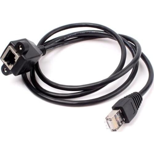 5pc/lot 8P8C FTP STP UTP RJ45 Cat6 Cable Male to Female Screw Panel Mount Ethernet LAN 1000m Network Extension Cable 100cm 150cm