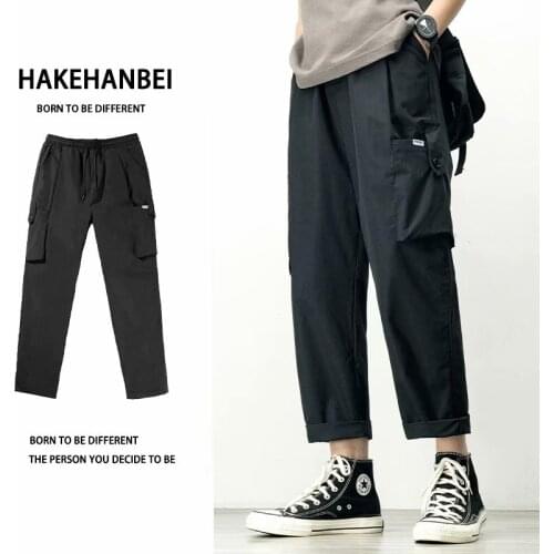 Newly Fashion Men Spliced Designer Big Pocket Pants Harem Trousers Streetwear Hip Hop Joggers 2021summer
