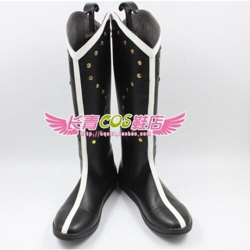 Love Live Eli Ayase Black Halloween Long Cosplay Shoes Boots C006