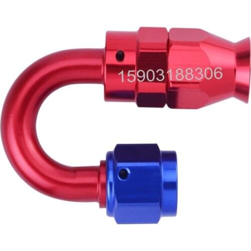 Racing Car Aluminum 180 Degree AN6 Swivel Elbow PTFE AN Fuel Hose Fittings