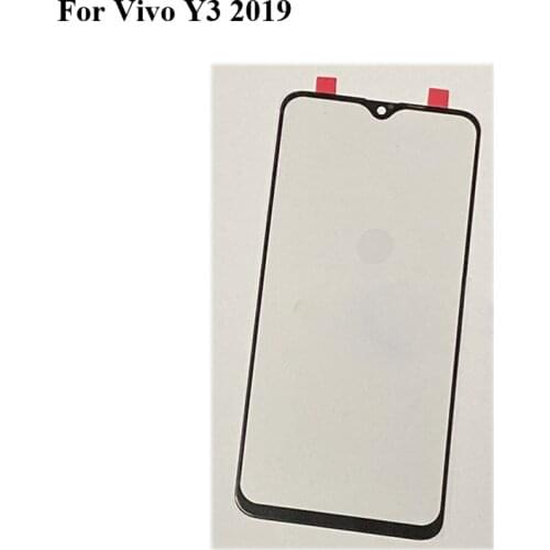 For Vivo Y3 2019 Front LCD Glass Lens touchscreen Y 3 2019 Touch screen Panel Outer Screen Glass without flex VivoY3 2019