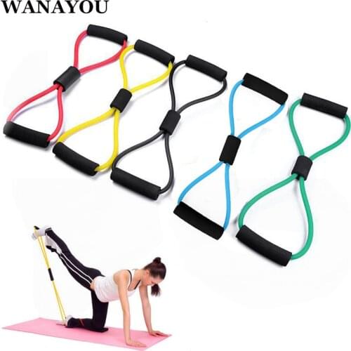 WANAYOU 8 Word Rope Resistance Bands,Multifunction Training Exercise Rubber Elastic Band,Workout Yoga Fitness Equipment Expander