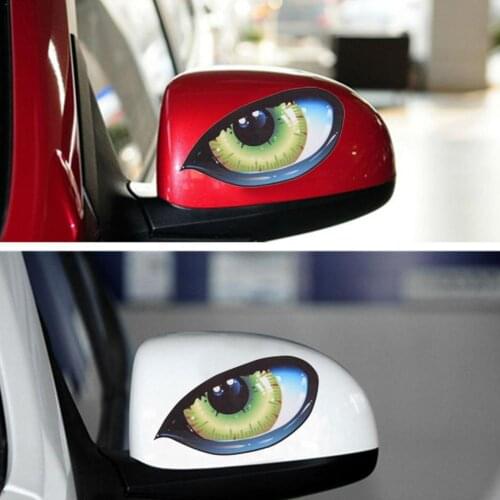 Interesting Car Stickers 4Pcs 3D Stereo Reflective Car Eyes Eyes Rearview Sticker Mirror stickers Decal Univer B9O