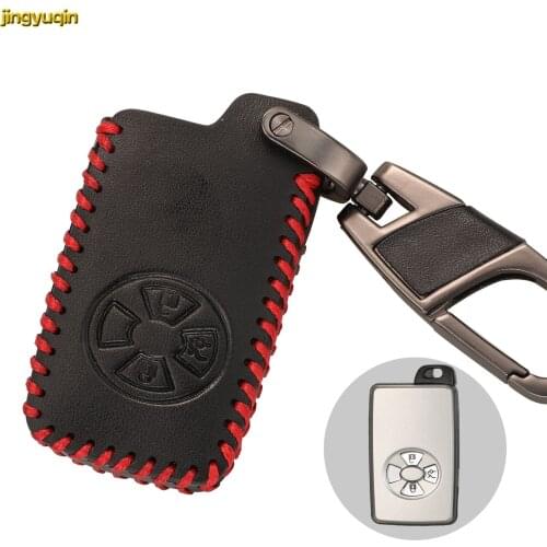 Jingyuqin 20pcs Remote Car Key Leather Case Cover For Toyota RAV4 2009 2011 RAV 4 Yaris 2011 3 Buttons Smart Keychain Keys Ring