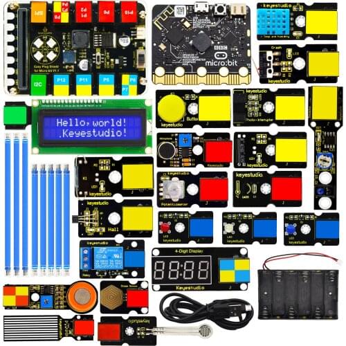 Keyestudio EASY PLUG Microbit V2 Board Super Starter Kit for BBC Micro:Bit Kit STEM EDU Graphic Programming Electronic Kit