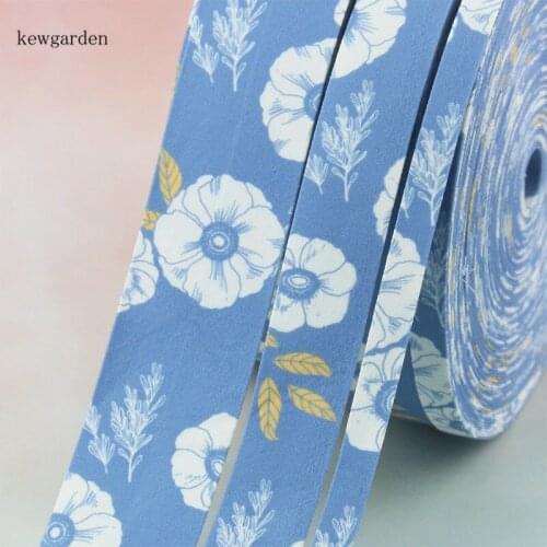 Kewgarden DIY Bowknot Accessories Webbing Floral Fabric Layering Cloth Ribbons 1.5" 1" 3/8" 40 25 10mm Handmade Tape 10 Meters