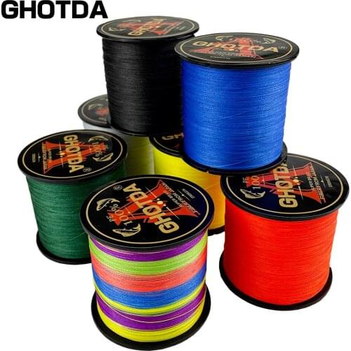 GHOTDA 4 Braided Fishing Line Multifilament Carp Fly 4 Strands 10-80LB 300M 500M 1000M PE Spinning Super Strong Weaves
