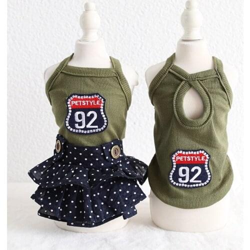 Number Dot Lovers Pet Dog Clothes Summer Dress Dog Coat Cat Dress Dog Sport Vest Floral Pet Dress Clothing