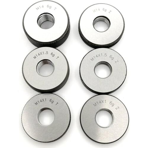 2PCS Metric thread ring gauge gauges set M14 M14X2 M14X1.5 6g GO NOGO Fine screw thread ring gage gages M14X1 M14X0.75 M14X0.5