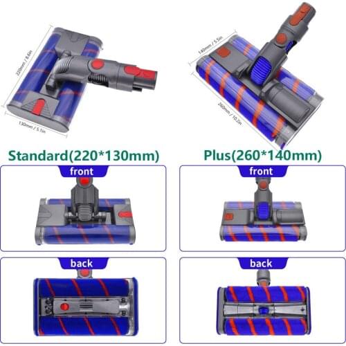 Washable Motorized Double Soft Velvet Floor Brush Head Tool for Dyson V8 V7 V10 V11 Vacuum Cleaner Standard and Plus Models