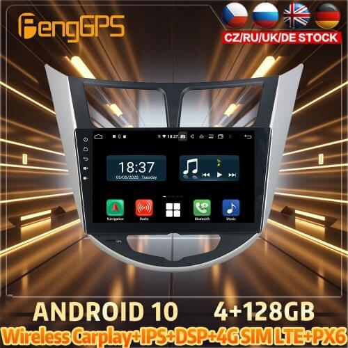 128G Android10 PX6 DSP For HYUNDAI Verna Accent Car DVD GPS Navigation Auto Radio Stereo Video Multifunction CarPlay HeadUnit