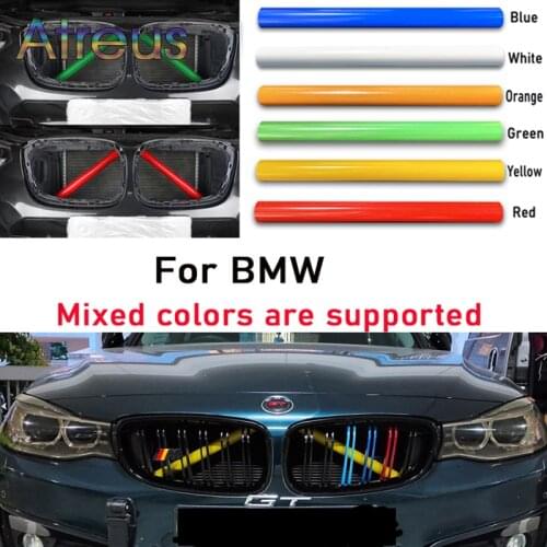 2PCS Car Front Grill Stripes Trim Cover For BMW F10 F11 F07 F12 F13 F06 F01 F02 X2 F39 X1 F48 F49 5 6 7 Series GT 2020 2021 2019