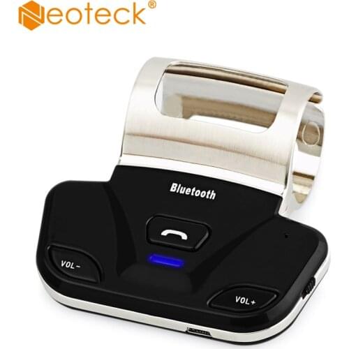 Neoteck Alloy Steering Wheel Wireless Bluetooth EDR Function Compatible Bluetooth 2.0/1.2/1.1 Handsfree Car Kit Handset Speaker