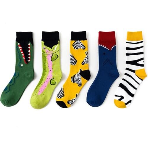 New European and American Style Unisex Trendy Socks Personalized Pattern Socks Mens Trend in Tube Socks