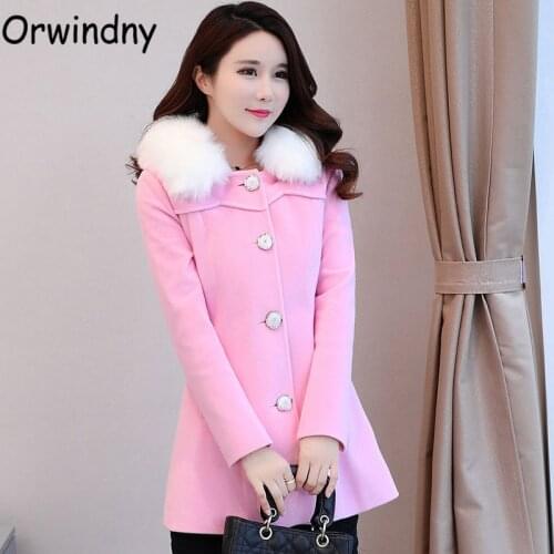 Orwindny Autumn And Winter Wool Jacket Cute Fashion Clothing High Street Wear Slim Female Coats