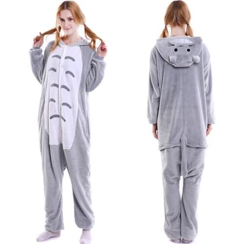 2019 Winter Totoro Neighbor Pajamas Animal Sleepwear onesie Kigurumi Women Men Unisex Adult Flannel Nightie Home clothes Sets