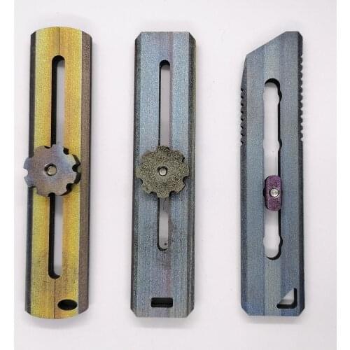 Titanium Alloy Utility Knife Handle Scales Without Blade Need Polished by Buyer