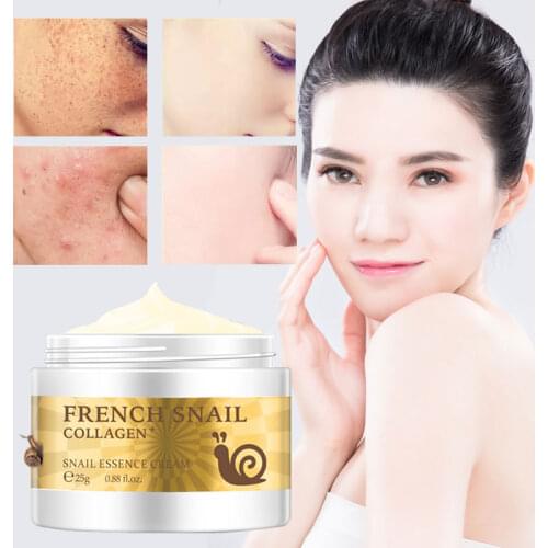 French Snail Collagen Essence Cream Replenishment Moisturizing Oil-Control Anti-Aging Whitening Hyaluronic Acid Glycerol 25g