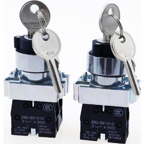 XB2-BG21 XB2-BG33 XB2-BG53 key control knob switch 1NO /2NO 2/3 position self locking / self reset selector Knob switch 22mm