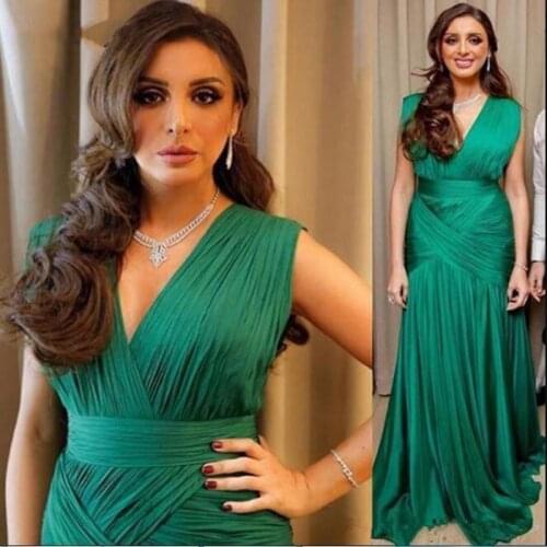 Green Mother of the Bride Dresses Long Ruched Capped Sleeves Wedding Guest Dress Wedding Party Gowns kurti vestidos de madrinha