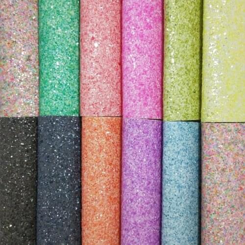 1PC 21X29CM Fluo Chunky Glitter Leather For Making Bows Accessories LEOsyntheticoDIY GM3176B
