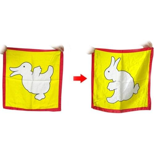 1pcs Duck to Rabbit Variable Transformation Magic Silk Tricks Toy Pattern Change Scarf Cloth Close up Magic Props Accessories