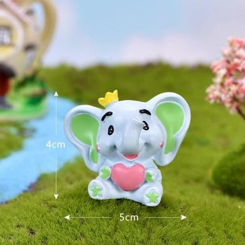 2020 Fairy House Garden Miniatures Mini Couple Elephant Desk Office Decoration Accessories Christmas Gift Home Decor