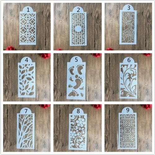 26.4*11.3 cm DIY Pattern hollow template Stencils cake baking sugar powder sieve mold graffiti drawing tiles Stencils scrapbook