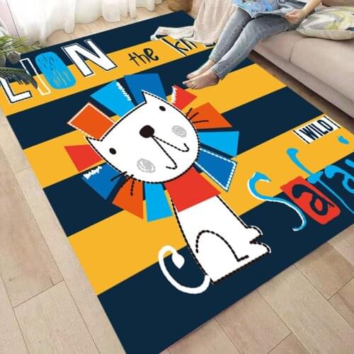 3D Cartoon carpet Kids living room carpet bedroom large rugs lion baby play mat floor mat pink cute anti-skid floor mat custom
