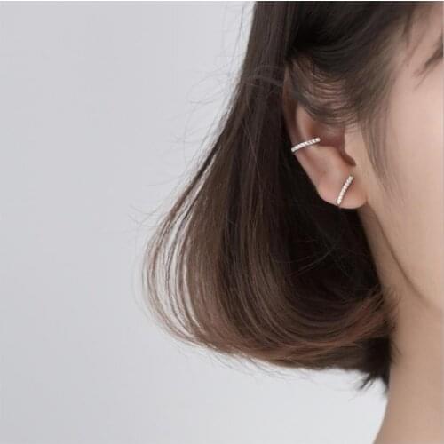 Shiny Zircon Earrings Female Jewelry Trendy Silver 925 Women Piercing Earring Lady Silver Accessories Fashion
