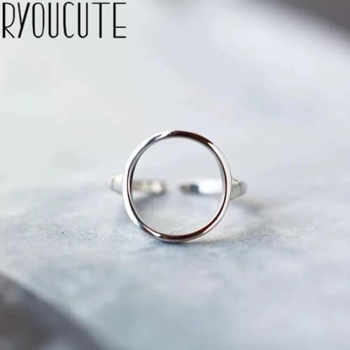 Bohemian Vintage Silver Color Circle Rings for Women Female Engagement Rings Vintage Boho Jewelry Christmas Gifts