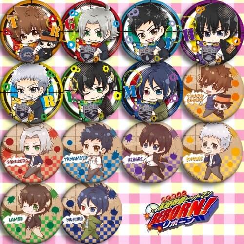 Brdwn Hitman Reborn Sawada Tsunayoshi Gokudera Hayato Hibari Kyoya Chrome Dokuro Rokudou Mukuro Cosplay Badge