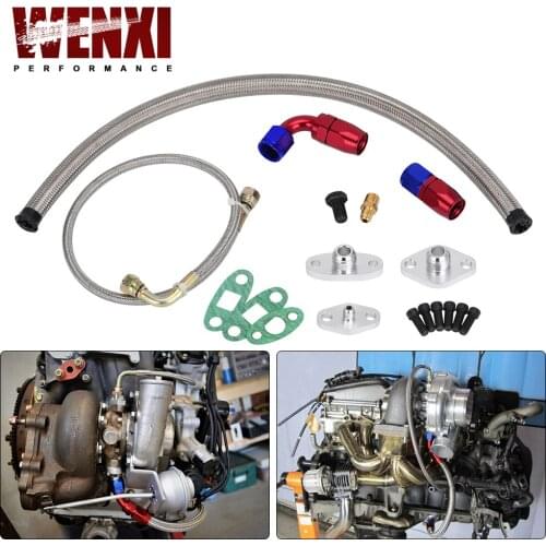 Turbocharger Oil Feed Drain Return Line Kit 4AN 10AN For Toyota Supra 1JZ/2JZ 1JZGTE 2JZGTE WX-TOL22