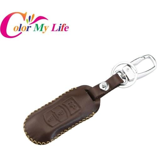 Color My Life Leather Car Remote Key Case Cover for Mazda 2 3 6 Axela Atenza CX-5 CX5 CX-7 CX-9 2014 - 2020 Smart 3 Buttons