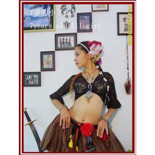 Lace belly dance top Gypsy Bohemian top korea lace small flare Blouse Top DDI05