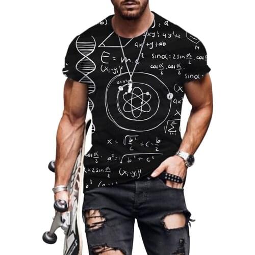 New Summer Casual Beach t Shirt Brand Men T shirt Funny mathematical formula Tshirt 3D printed Streetwear Hip Hop T-shirt Tops