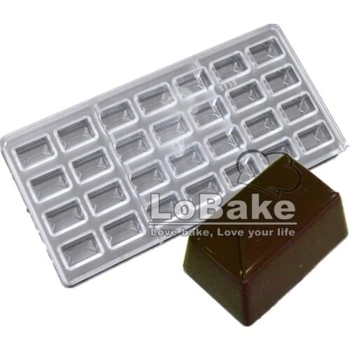 Latest rectangle ladder block cube shape chocolate made by high quality PC Polycarbonate mold baking tools for cakes bakeware