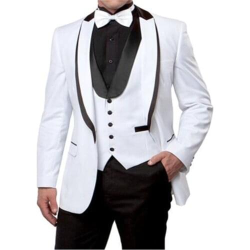 Custom new blue men suits 3 piece grooms best man wedding dress banquet business formal suit slim fit windbreaker leisure time