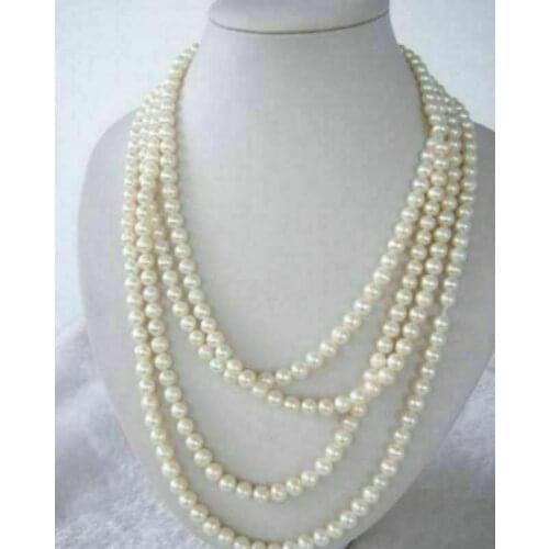 100 inch AAA 8-9mm south sea white cream pearl necklace