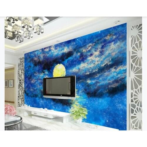 Custom 3D Photo Oil Painting Wallpaper Beautiful Universe Starry Sky Mural Living room Sofe TV Background Wall paper