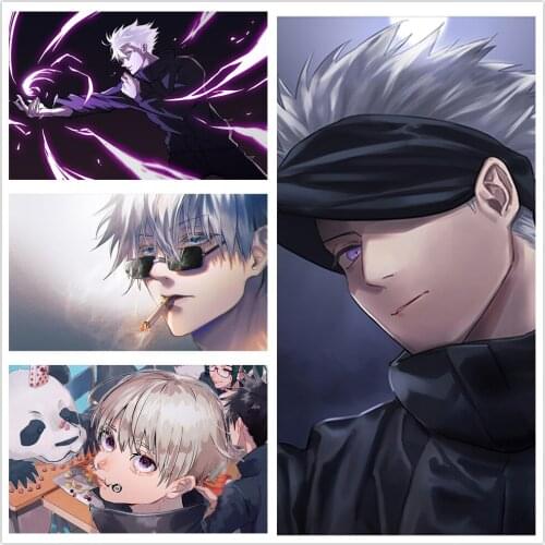 Self-adhesive Wallpapers AJujutsu Kaisen Gojo Satoru Anime Poster Nordic Poster Wall Art Print Painting Pictures Room Decoration
