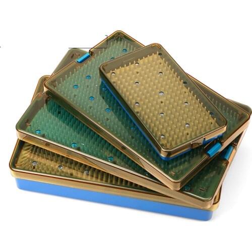 Sterilization tray disinfection case autoclavable box for holding opthalmic dental instrument sterilising