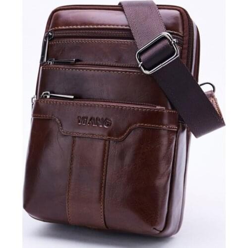 Men Oil Wax Genuine leather Cross Body Messenger Shoulder Pack High Quality Cowhide Travel trend Sling Chest Bag Functional Bag