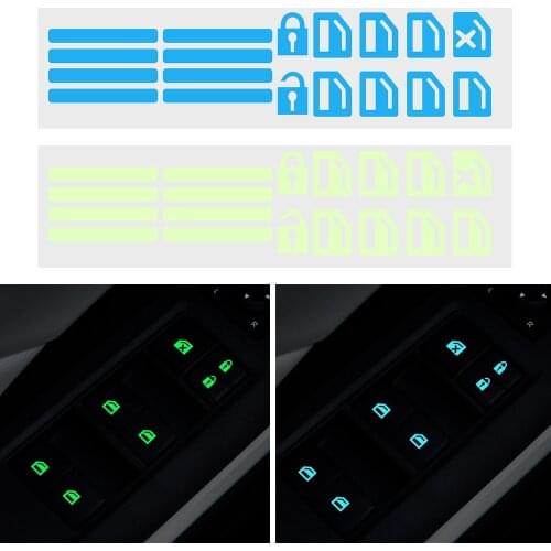 Luminous Car Door Window Lift Button Sticker for Honda Hrv Civic Accord Cr-v Freed Pilot Odyssey Fit City BR-V Mobilio WR-V