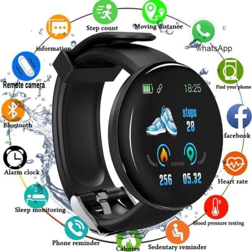 D18 Bluetooth Smart Watch Men Blood Pressure Smartwatch Women Waterproof Sport Heart Rate Fitness Tracker Smart Clock Watches