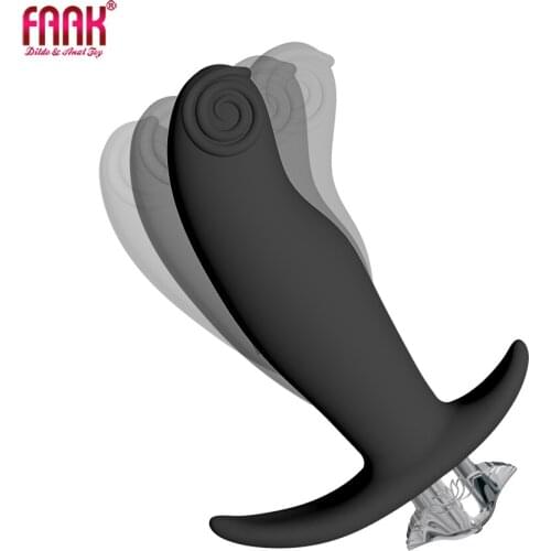 FAAK vibrating butt plug g-spot stimulate male prostate massage silicone vibrator women masturbator sex toys dildos 10 speeds