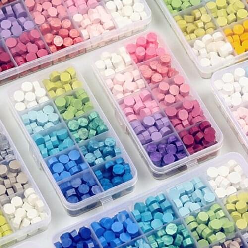 Vintage Color Mixing Sealing Wax Sealing Stamp For DIY Scrapbooking Wedding Envelope Decoration Seal Wax Candle Making 10 Grids