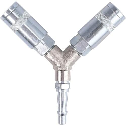 Air Hose Fitting 1/4 Inch BSP Air Hose Compressor Fitting Quick Release Y Type Distributor Connector Air Pipe Fitting
